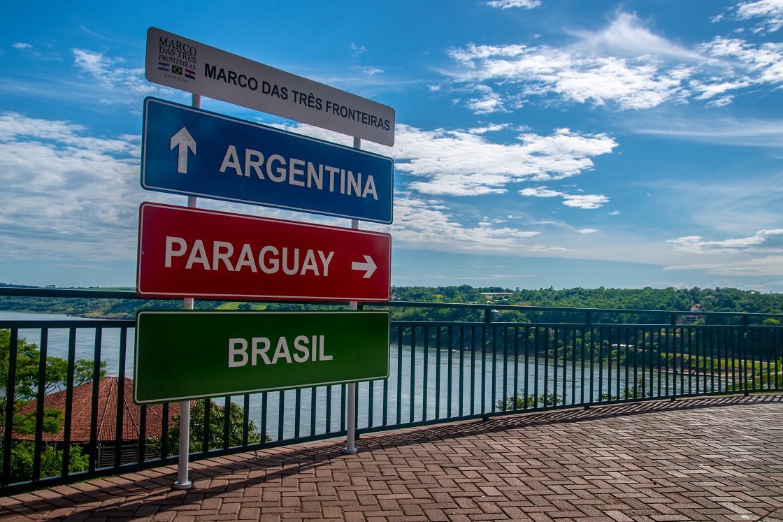 De Drievoudige Grens Tussen Paraguay, Brazilië, Argentinië