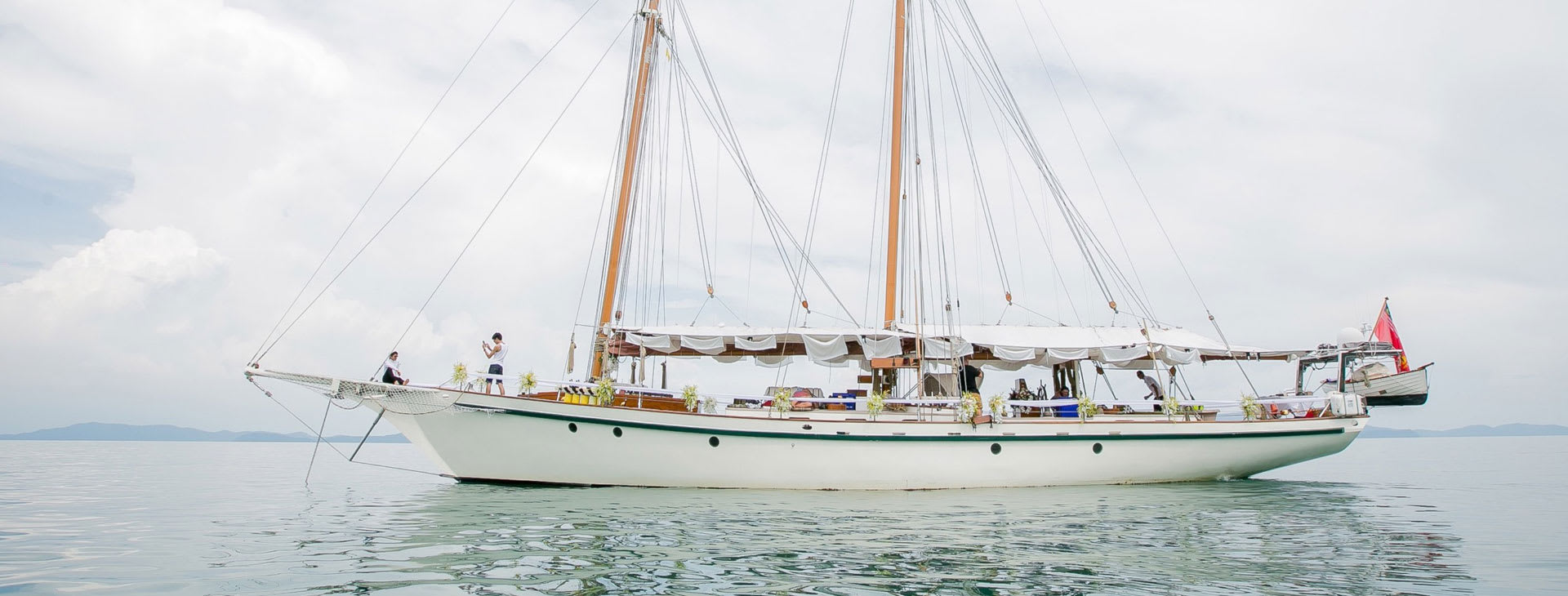 Ship anchored in Indonesian Archipelago