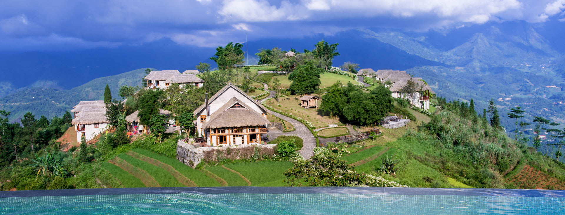 A lodge on a top of a hill