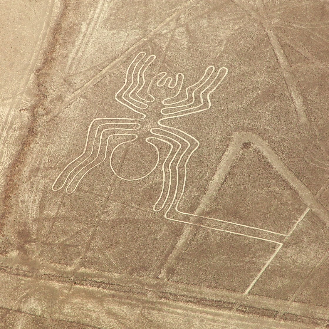 Aerial View Of The Spider Geoglyph, Nazca Mysterious Lines