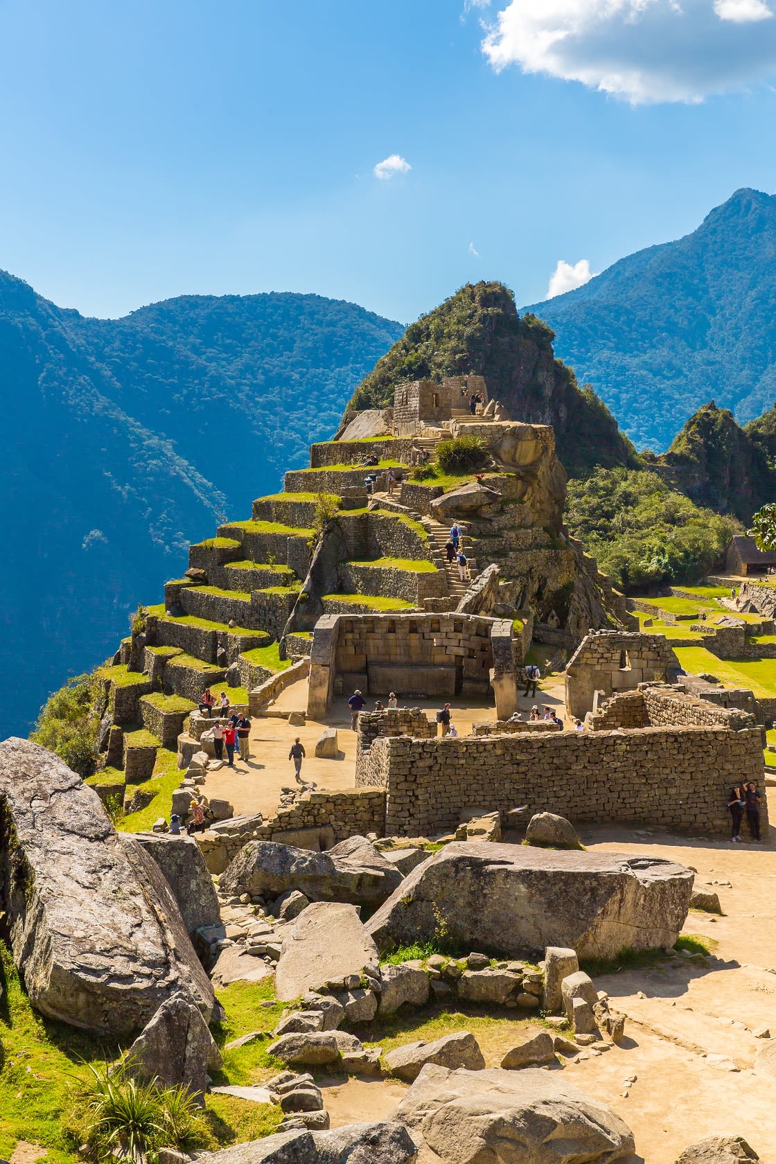 Tourists Visiting The Sacred Plaza at Machu Picchu, Peru