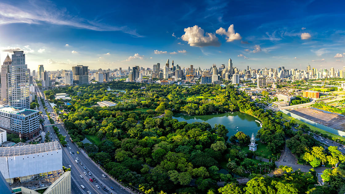 panoramic view lumpini park