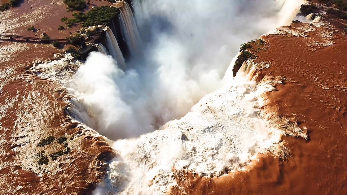 Aerial,View,Of,The,Iguazu,Falls.,View,Over,The,Catarata