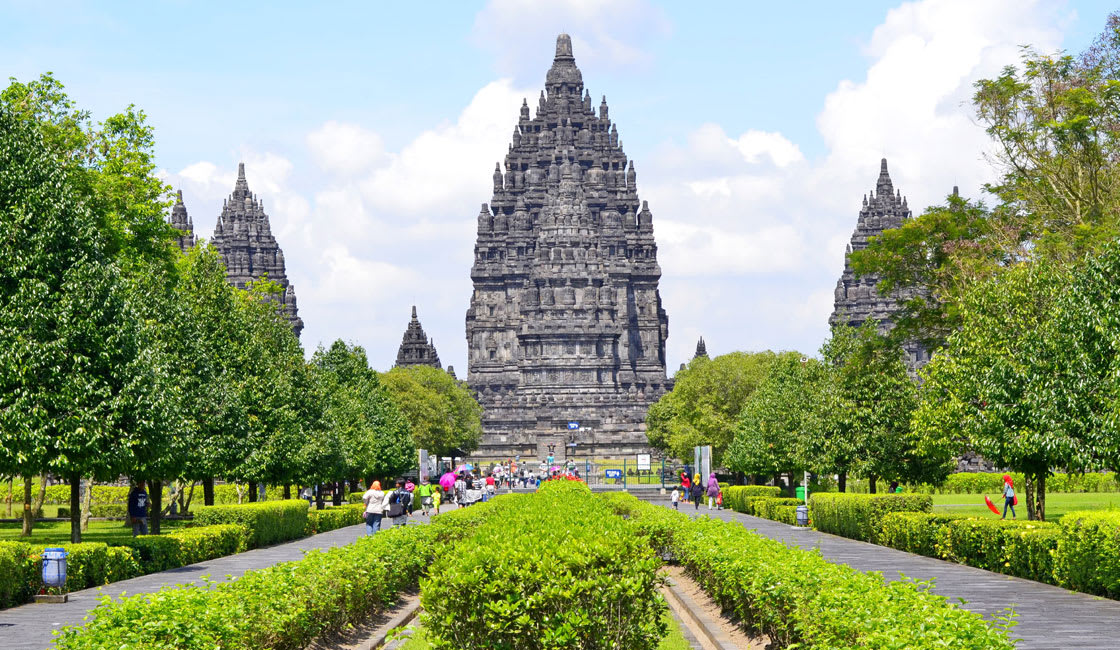 temple surrounded by gardens