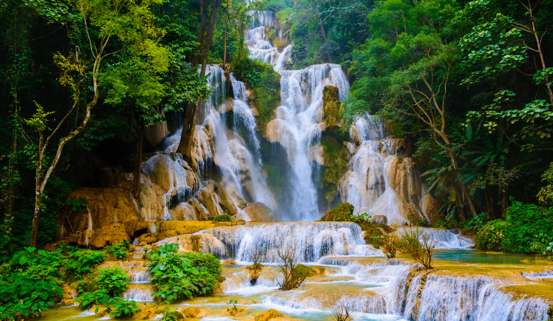 kuang si falls in laos