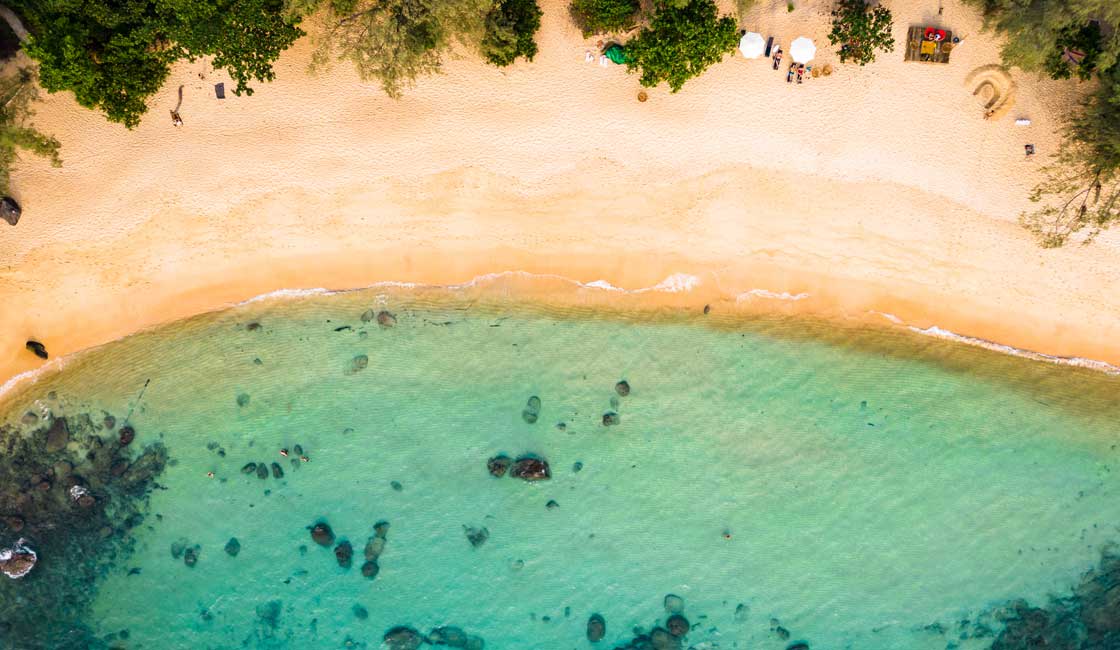 A beach from above