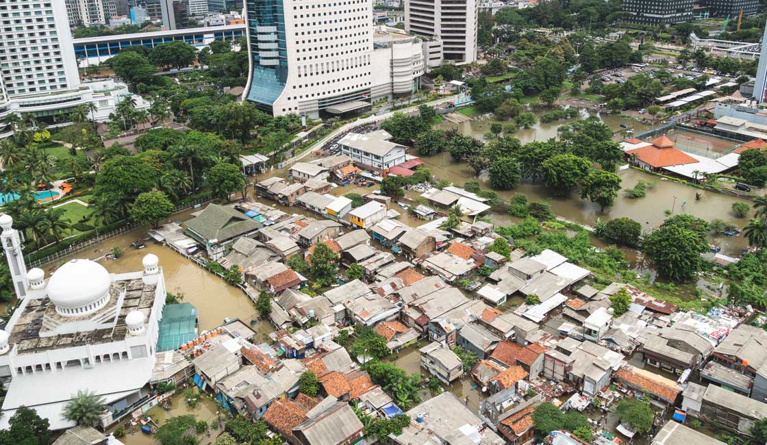 Flooding of poor areas in Jakarta