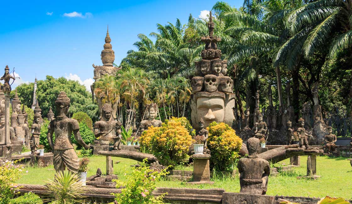 Khuan Laos: Beautiful Buddha Vientiane, Wat Park Xieng Cruises In The Bizarrely Rainforest -