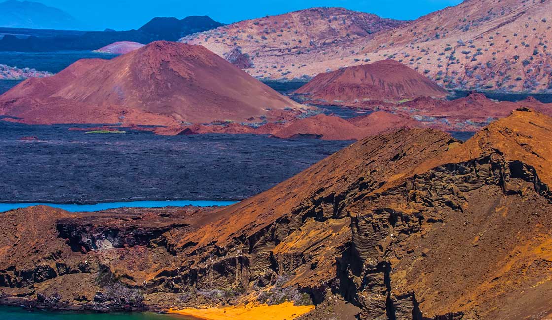 Landscape of red and brown islands