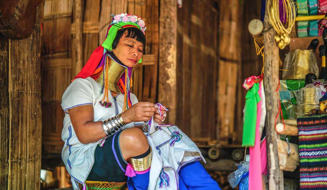 Long-neck young woman 