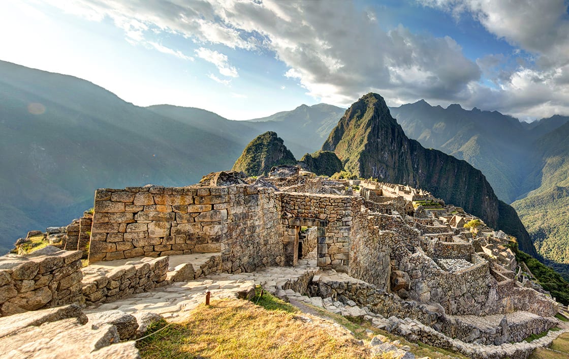 Machupicchu城堡的全景,秘鲁库斯科-