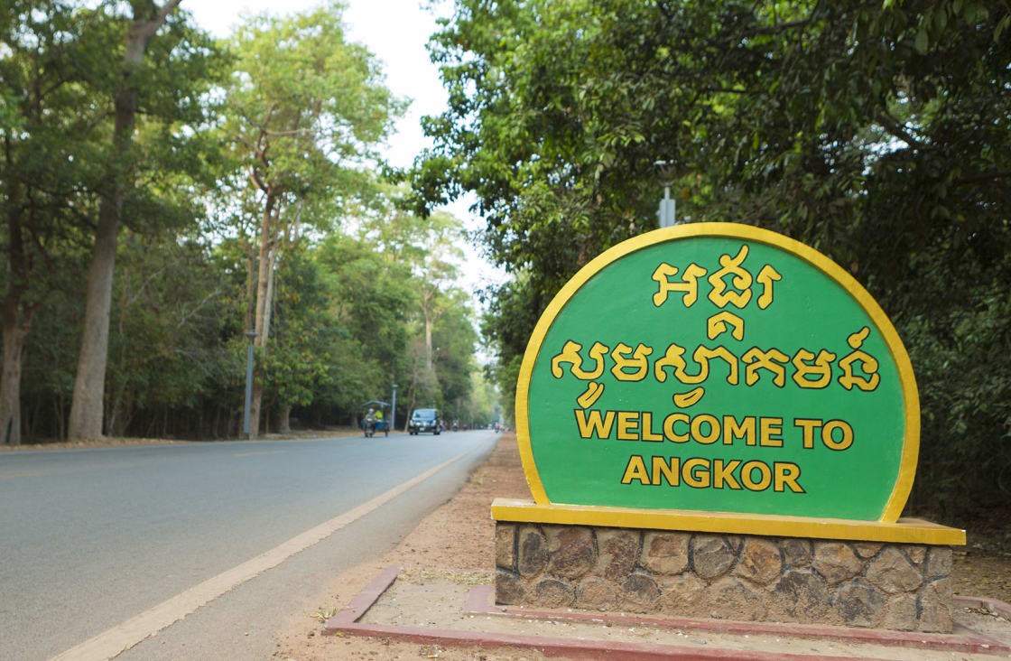 welcome to angkor sign