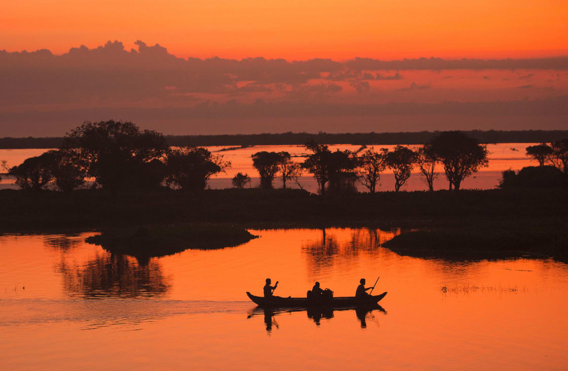 日落在Tonle-Sap-Lake