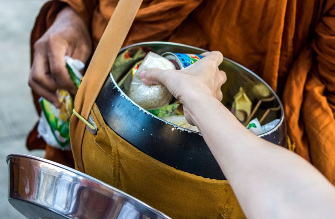 traditional offerings to the alms giving ceremony