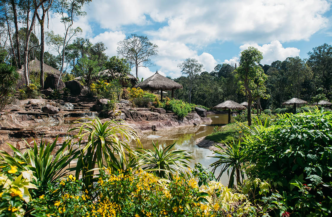 Jungle,Landscape,With,Flowing,Water,At,Deep,Tropical,Rain,Forest.