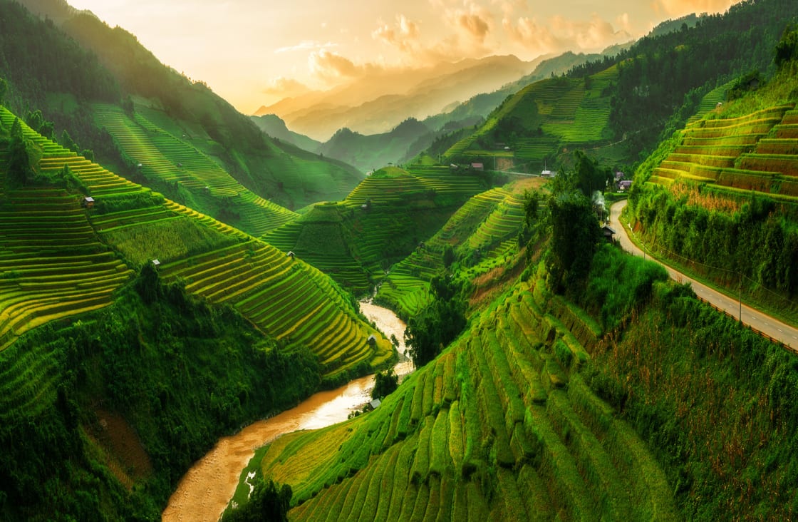 Mu,Cang,Chai,,Terraced,Rice,Field,Landscape,Near,Sapa,,North