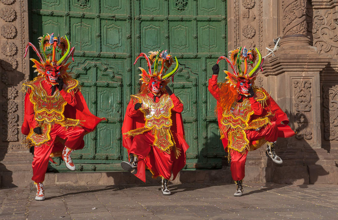 Dancing,Devils,Of,The,Candelaria,Festival.,Puno, Peru