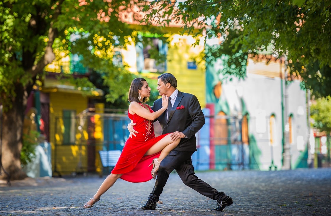 couple dancing tango in buenos aires, argentina