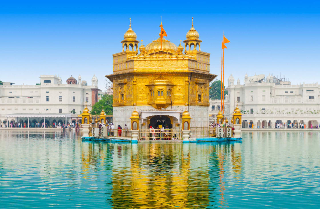 The frontal view of Harmandir Sahib, Amritsar