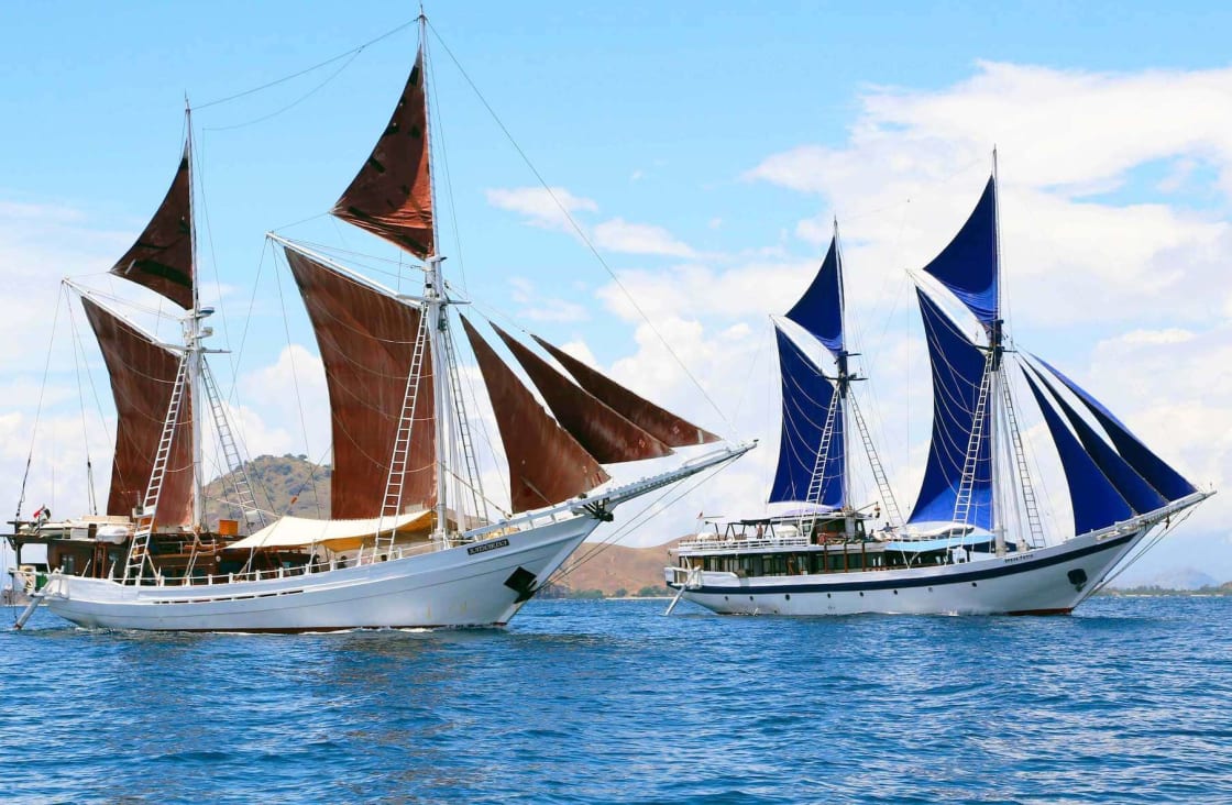 Katharina and Ombak Putih sailing together