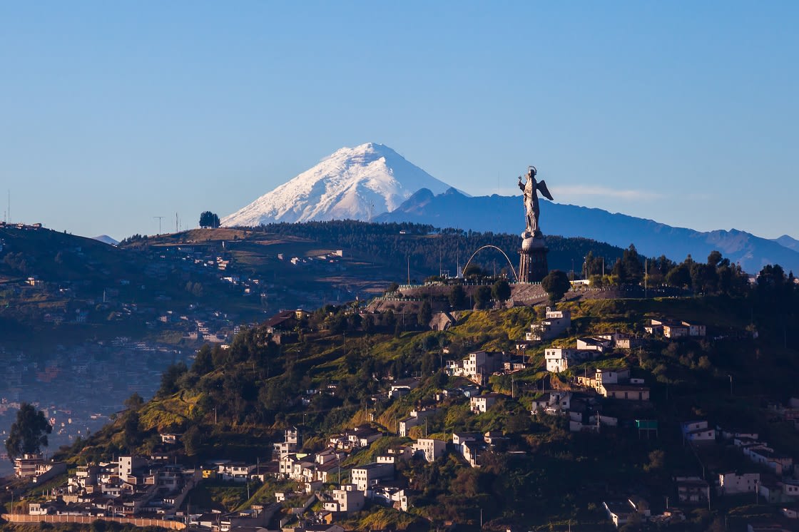 View Of El Panecillo In The Center Of Quito