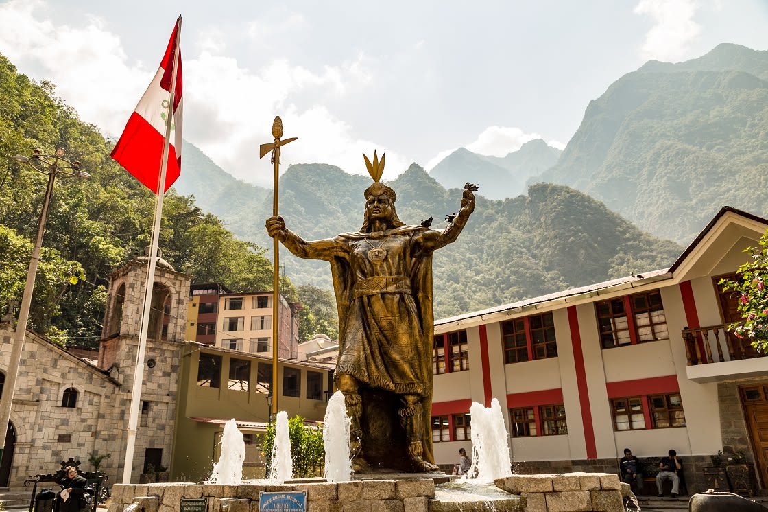 Statue Of Pachacuti In Aguas Calientes