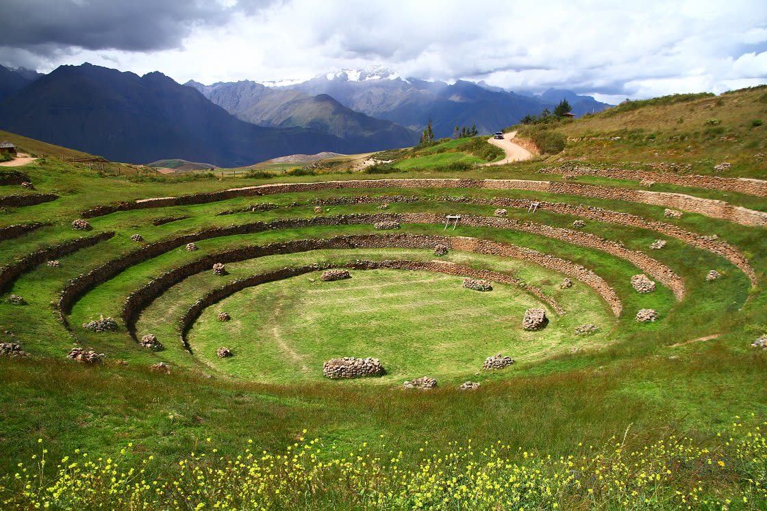 Inca Ruins With Circular Shape Terraces in Moray