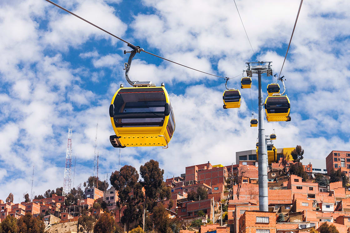  Aerial Cable Car Used As Urban Transit System in La Paz