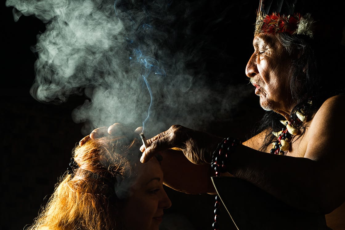 Shaman during Ayahuasca Ceremony