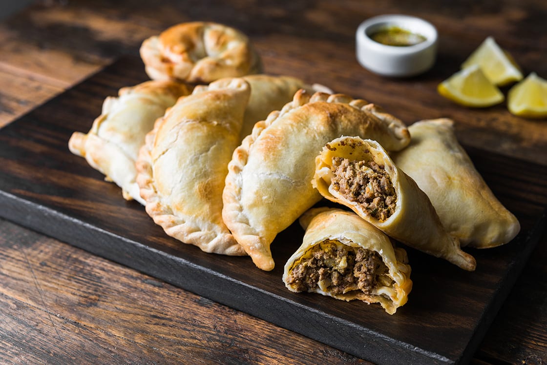 Traditional Baked Argentine Empanadas Savoury Pastries With Meat Beef Stuffing