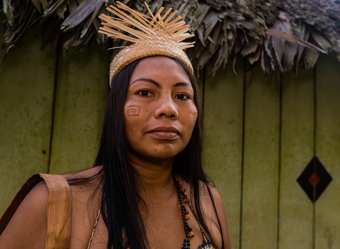 Indigenous Woman From The Huitoto Tribe, Colombian Amazon