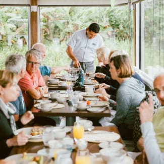 Group of people sharing a meal