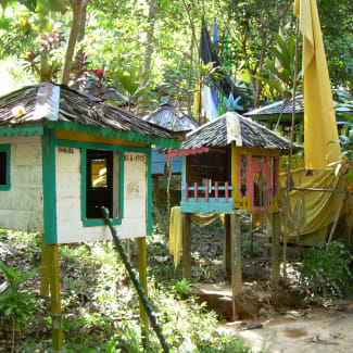 Huts in the jungle