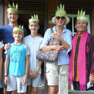 Family with a village elder