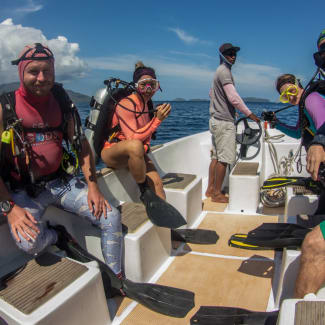 Divers in the skiff