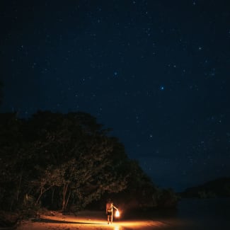 Beach and starry sky