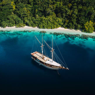 Ship near the island