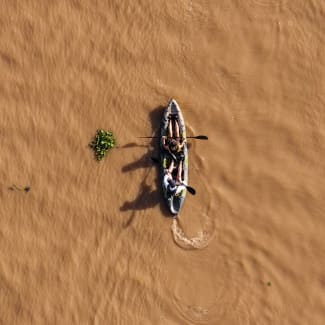 A small boat seen from above