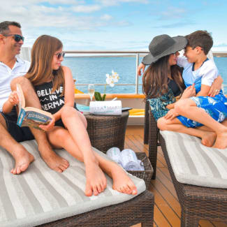 Family on the yacht