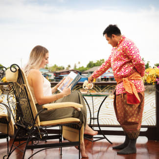 Tea served on the terrace