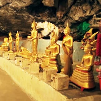 Golden statues in the cave