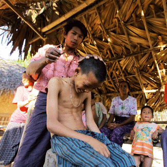 Haircut in a village