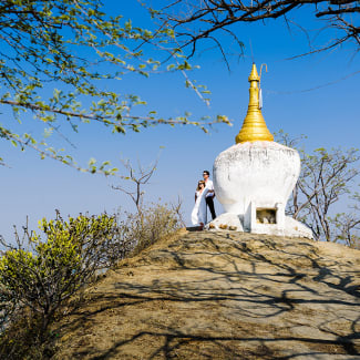 Couple by the stupa