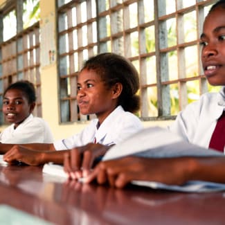 Children at school in Papua