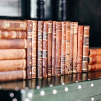 Old books on the shelf