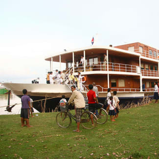 Indochine moored in Cambodia