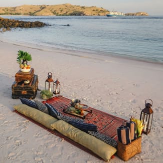 Picnic set up on the beach