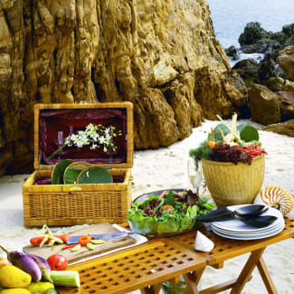 Beach picnic setup