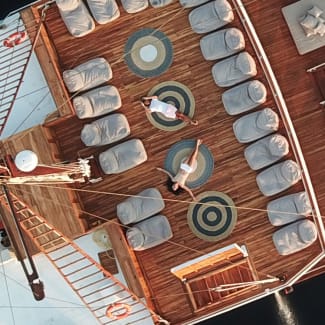 Aerial view of top deck