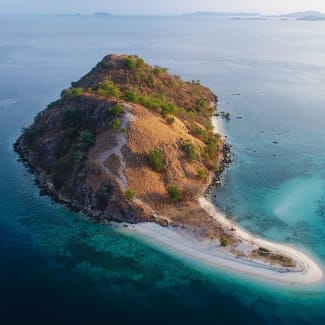 Aerial view of a small island